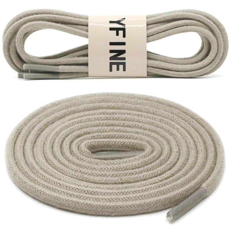 YFINE Waxed Round Shoe Laces: 2 Pairs 24 Inch Khaki Wax Oxford Shoelaces for Dress Shoes Boots - Image 2